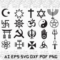 World Religions svg, World Religion svg, World svg, Religions, worlds, SVG, ai, pdf, eps, svg, dxf, png