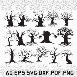 Haunted Tree svg, Haunted Trees svg, Haunted svg, Tree, trees, SVG, ai, pdf, eps, svg, dxf, png