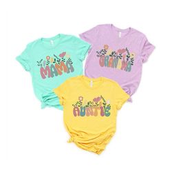 Mama Auntie Grandma Tshirt, Baby Announcement Gift, Family Shirt, Gift for Auntie, Nana Gift, Gift For Mama, Mothers Day