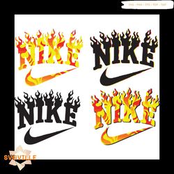 Fire Nike Logo Svg Bundle, Trending Svg, Nike Logo Svg, Nike Svg, Nike Swoosh Svg, Nike Brand Svg, Nike Fire Svg, Nike F
