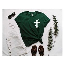 Pocket Christian Shirt, Cross Shirt, Faith Shirts, Christian Easter Shirt, Jesus Shirts, Love and Grace Shirt, Faith Cro