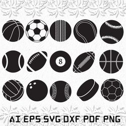 sports ball svg, sports balls svg, sports svg, balls, ball, svg, ai, pdf, eps, svg, dxf, png