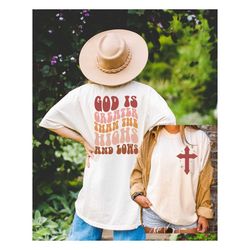 Comfort Colors God is Greater Than the Highs and Lows shirt,Back And Front Design,Christian Tshirt,Religious shirt,Faith