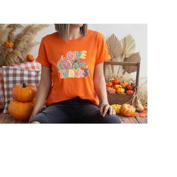 Colorful Give Thanks Shirt, Pumpkin Thanksgiving Tee, Cozy Fall Shirt, Family Thanksgiving Gift, Fall Lover Tshirt, Cute