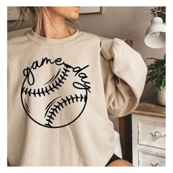 Game Day Baseball Sweatshirt, Game Day Softball Sweatshirt, Baseball Shirts for Women, Sports Mom Shirt, Mothers Day Gif