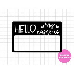 Hello My Name Is Monogram Svg Layered Item, Clipart, Cricut, Digital Vector Cut File, Svg, Png, Eps, Dxf Clip Art Files,