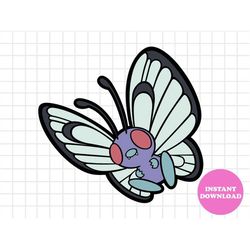 Butterfree Svg Layered Item, Clipart, Cricut, Digital Vector Cut File, Svg, Png, Dxf, Eps, Files