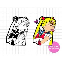 Sailor Moon Svg Layered Item, Clipart, Cricut, Digital Vector Cut File, Svg, Png, Dxf, Eps Clip Art Files