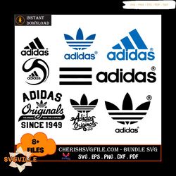 8 Files Of Adidas Logo Designs Bundle Svg, Brand Svg