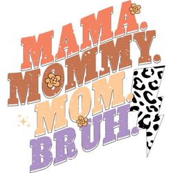 Funny Retro Mommy Mama Leopard Thunder SVG