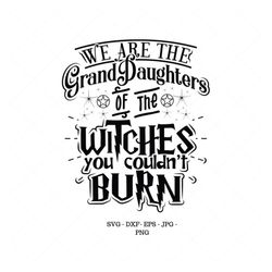 we are the granddaughters of the witches svg, wicca decor, gift for witch, feminist svg, wiccan, dark souls