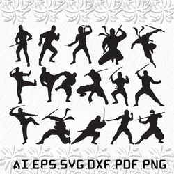 Ninja svg, Ninjas svg, karate svg, kung fu, fight, SVG, ai, pdf, eps, svg, dxf, png