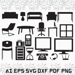 Office Equipment svg, Office Equipments svg, Office svg, Equipment, instrument, SVG, ai, pdf, eps, svg, dxf, png