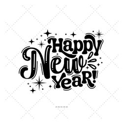 Happy New Year Svg, New Year Design, Digital Clipart, New Year 2023, Holiday Png