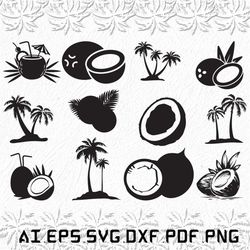 Coconut svg, Coconuts svg, Coco nut svg, Nut, Nuts, SVG, ai, pdf, eps, svg, dxf, png