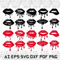 Lips svg, Dripping lips svg, Dripping svg, Saxy lips, Kiss, SVG, ai, pdf, eps, svg, dxf, png
