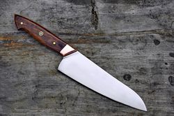MAGNACUT CHEF Knife| CUSTOM HANDMADE Knife with Hand Stiched Leather Sheath