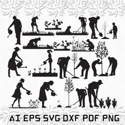 Gardening svg, Gardener svg, Garden svg, man, woman, SVG, ai, pdf, eps, svg, dxf, png