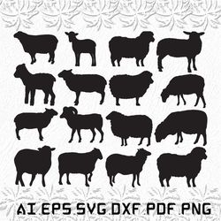 Sheep svg, Sheeps svg, goat svg, animal, wool, SVG, ai, pdf, eps, svg, dxf, png
