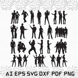 Gangstar svg, gang svg, star svg, man, woman, SVG, ai, pdf, eps, svg, dxf, png