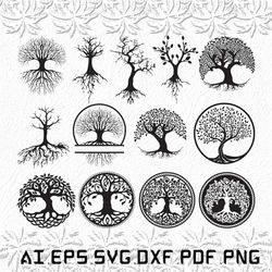 root tree svg, Family Tree svg, family svg, tree, tree lover, SVG, ai, pdf, eps, svg, dxf, png