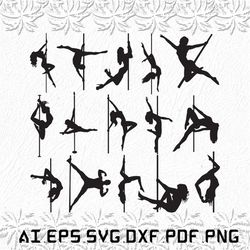 Pole Dancers svg, Pole Dancerss svg, Pole svg, dancers, dance, SVG, ai, pdf, eps, svg, dxf, png
