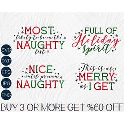 Naughty Christmas SVG, Funny Christmas SVG Bundle, Adult Christmas Sarcastic Svg, Png, Svg Files For Circuit, Sublimatio