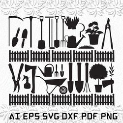 Gardening Tools svg, Gardening svg, Tools svg, Tool, Garden, SVG, ai, pdf, eps, svg, dxf, png