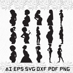 Pregnant Woman svg, Pregnant Womans svg, Pregnant svg, Woman, Mom, SVG, ai, pdf, eps, svg, dxf, png