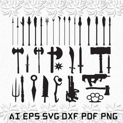 Weapon svg, Weapons svg, Gun svg, Guns, War, SVG, ai, pdf, eps, svg, dxf, png