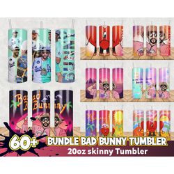 60 Bundle Bad Bunny Sunflower Skinny Tumbler 20oz For Fans SVG Digital file Download