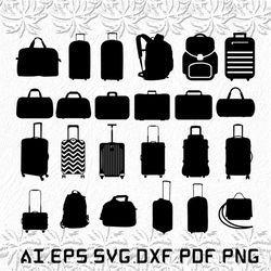 Luggage svg, Luggages svg, Travels svg, Backpack, adventure, SVG, ai, pdf, eps, svg, dxf, png
