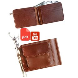 PDF Pattern of a wallet with a money clip and external coin holder - Pattern of a leather wallet - Download PDF