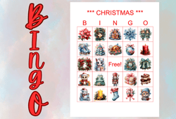 Christmas bingo,christmas bingo printable,christmas bingo game,christmas bingo cards,Christmas Bingo 100 cards,5x5,xmas