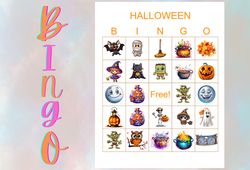 Halloween Bingo Printable,halloween bingo game,Bingo 100 cards,5x5,party bingo, Pdf