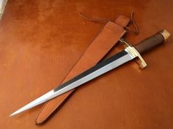 Dagger Handmade D2 Dagger Hunting knife &Leather Sheath