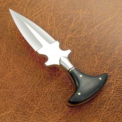 10" Custom Handmade D2 Tool Steel Neck Hunting Dagger Knife With Sheath