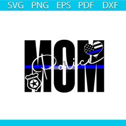 Retro Mom Police SVG American Flag SVG Cutting Digital File