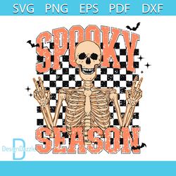 Retro Funny Skeleton Spooky Season SVG Graphic Design File
