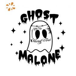 Retro Ghost Malone SVG Funny Ghost Halloween SVG File