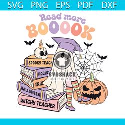 Read More Books SVG Spooky Teacher Ghost SVG Cricut File