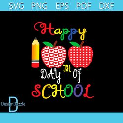 Retro Happy 100th Day Of School SVG Cutting Digital File