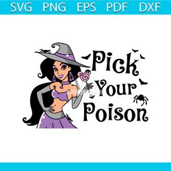 Princess Jasmine Pick Your Poison Disney Witch SVG Cricut File