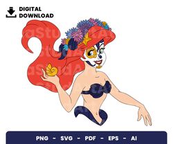 Bundle Layered Svg, Halloween Svg, Halloween Princess The Little Mermaid Svg, Princess Svg, Digital Download,  PNG, SVG