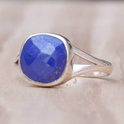 Lapis Lazuli Ring, Sterling Silver Ring For Women, Minimalist Ring, Natural Stone Silver Ring, Lapis Gemstone Ring, Gift