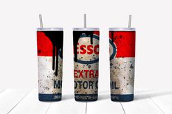 Esso Extra Motor Png, 20 oz Skinny Tumbler Sublimation Design, Straight & Tapered Tumbler Wrap, Instant Digital Download