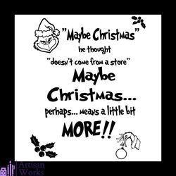 Maybe Christmas Grinch Quote Svg, Christmas Grinch Svg