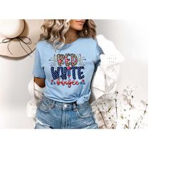 Red White and Boujee, Retro Groovy 4th of July Shirt, Patriotic Rainbow Shirt, Happy 4th of July Shirt, Independence Day