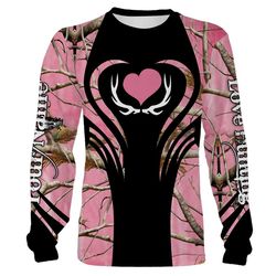 Beautiful Country girl Deer Hunting girls Pink camo Custom All over print shirts &8211 IPH2478