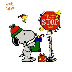 Snoopy dear stanta please stop here svg, christmas svg, snoopy svg, snoopy lover, woodstock svg, doghouse svg, stanta sv